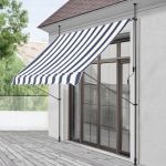 Marchiză retractabilă cu prindere Stem 150x120 cm, albastru/alb