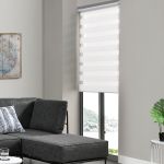 Rulou zebra alb 70x150 cm, dublu, cu montaj fara gaurire