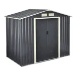 Magazie de grădină metalică 213x127x185 cm cu acoperiș în două ape