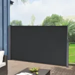 Paravan lateral retractabil pentru terasa 160x300 cm, negru