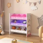 Raft pentru copii Boiro cu 9 cutii de depozitare, model unicorn
