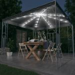 Pavilion cu șir de lumini LED, antracit, 300x300cm GartenMobel Dekor