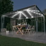 Pavilion cu șir de lumini LED, antracit, 400x300 cm GartenMobel Dekor