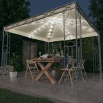 Pavilion cu șir de lumini LED, crem, 300x300 cm GartenMobel Dekor
