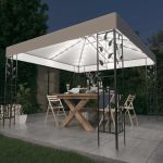 Pavilion cu șiruri de lumini LED, alb, 3x3m GartenMobel Dekor