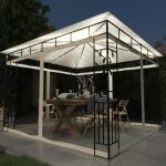 Pavilion cu plasă anti-țânțari & lumini LED crem 3x3x2,73m GartenMobel Dekor