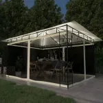 Pavilion cu plasă anti-țânțari & lumini LED crem 4x3x2,73m GartenMobel Dekor