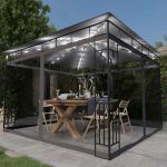Pavilion cu plasă anti-țânțari&lumini LED, antracit, 3x3x2,73 m GartenMobel Dekor