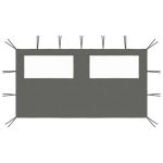 Perete lateral foișor cu ferestre, 4x2 m, antracit GartenMobel Dekor