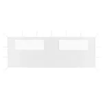 Perete lateral foișor cu ferestre, 6x2 m, alb GartenMobel Dekor