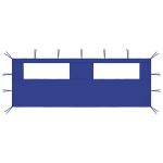 Perete lateral foișor cu ferestre, 6x2 m, albastru GartenMobel Dekor