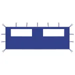 Perete lateral foișor cu ferestre, 6x2 m, albastru GartenMobel Dekor