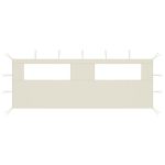 Perete lateral foișor cu ferestre, 6x2 m, crem GartenMobel Dekor