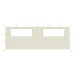 Perete lateral foișor cu ferestre, 6x2 m, crem GartenMobel Dekor