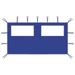 Perete lateral foișor cu ferestre, albastru, 4x2 m GartenMobel Dekor