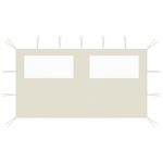 Perete lateral foișor cu ferestre, crem, 4x2 m GartenMobel Dekor