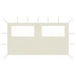 Perete lateral foișor cu ferestre, crem, 4x2 m GartenMobel Dekor
