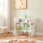 Raft pentru copii în formă de ursuleț Tårnby, alb, 2 polițe