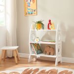 Raft pentru copii Tårnby, formă de rachetă, 3 polițe, alb