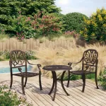 Set mobilier bistro, 3 piese, bronz, aluminiu turnat GartenMobel Dekor