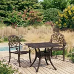 Set mobilier bistro, 3 piese, bronz, aluminiu turnat GartenMobel Dekor