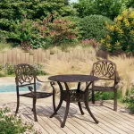 Set mobilier bistro, 3 piese, bronz, aluminiu turnat GartenMobel Dekor