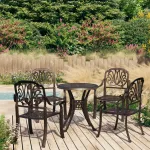 Set mobilier bistro, 5 piese, bronz, aluminiu turnat GartenMobel Dekor