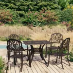 Set mobilier bistro, 5 piese, bronz, aluminiu turnat GartenMobel Dekor