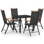 Set mobilier de exterior, 5 piese, negru, aluminiu GartenMobel Dekor