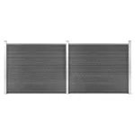 Set panouri gard, 353x146 cm, negru, WPC   GartenMobel Dekor