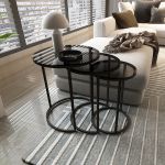 Satztisch Kyyjärvi im 3er Set Schwarz/Transparent [en.casa] *80989389*