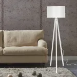 Lampadar Rochester alb cu soclu E27, design modern pentru living