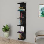 Raft de perete Surahammar cu 6 polițe, aspect marmură neagră, 180 cm