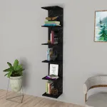 Raft de perete Surahammar cu 6 polițe, aspect marmură neagră, 180 cm