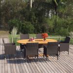 Set mobilier de grădină, 7 piese, maro, poliratan GartenMobel Dekor