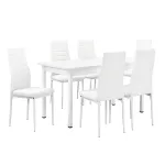 Set masă cu 6 scaune Bjerkvik, alb, 140x60 cm, pentru dining