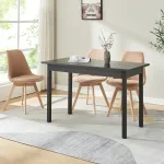 Masă dining Den Haag 120x60 cm neagră, pentru 4 persoane