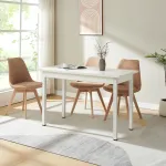 Masă de dining Den Haag albă 120x60 cm, pentru 4 persoane