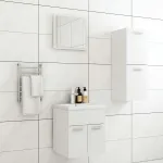 Set mobilier de baie, alb, lemn prelucrat GartenMobel Dekor