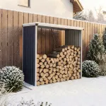 Suport pentru lemne de foc Kalmar din otel galvanizat, antracit, 158x80x152 cm