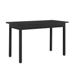Set masă dining cu 4 scaune negre Jørpeland, 120x60 cm, [en.casa]