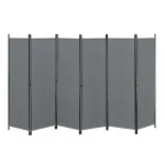 Paravan despărțitor Huesca cu 6 panouri, 300x171 cm, gri închis