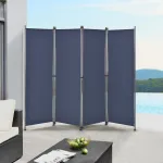 Paravan exterior Modica 170x215 cm, albastru închis, 4 panouri