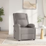 Fotoliu rabatabil electric, gri taupe, material textil GartenMobel Dekor