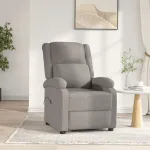 Fotoliu rabatabil electric, gri taupe, material textil GartenMobel Dekor
