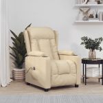 Fotoliu rabatabil electric, crem, material textil GartenMobel Dekor