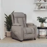 Fotoliu rabatabil electric, gri taupe, material textil GartenMobel Dekor