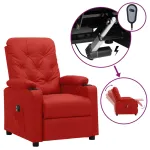 Fotoliu rabatabil electric, roșu vin, piele ecologică GartenMobel Dekor