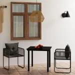 Set de mobilier pentru grădină, 3 piese, negru GartenMobel Dekor