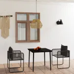 Set de mobilier pentru grădină, 3 piese, negru GartenMobel Dekor